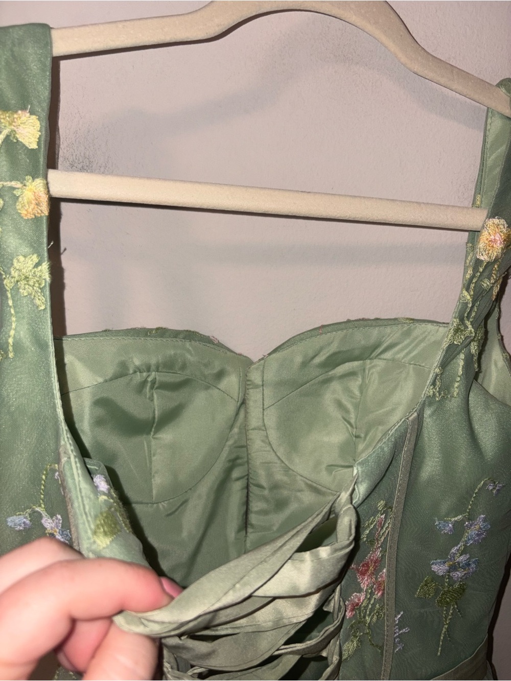 Women’s Floral Embroidered Corset Long Dress 8 NWOT - Picture 10 of 11